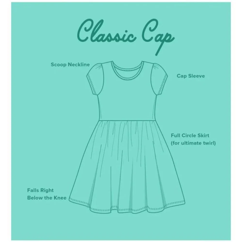 Dot Dot Smile Baby Girl Size 12/24M Geometric Print Cap‎ Sleeve Twirl Dress NWT